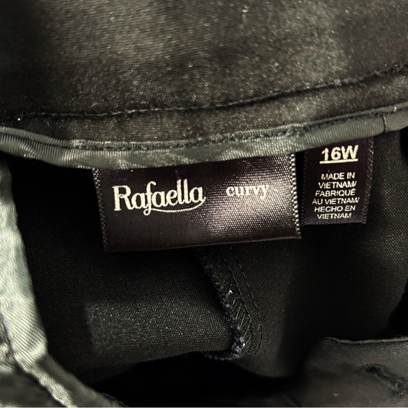 Rafaella Curvy Black Ankle Pants Silver Ankle Grommets NWOT - Picture 8 of 9